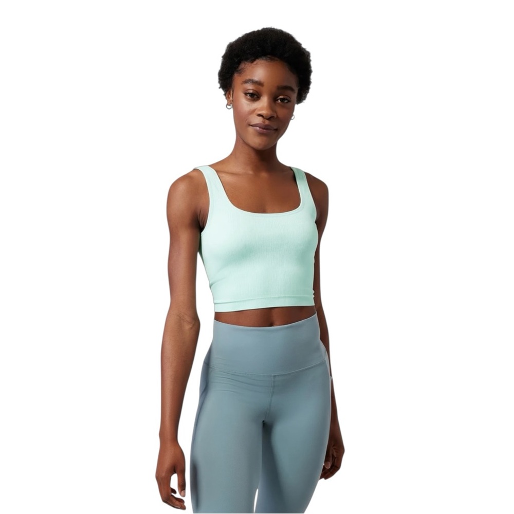 Athleta Aurora Seamless Scoop Crop Tank Women’s XL Paradiso Blue